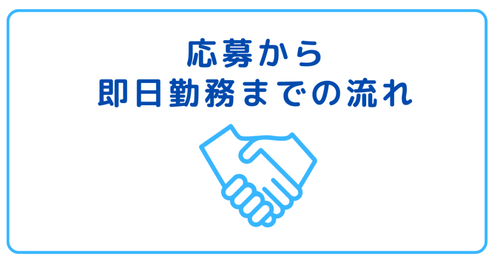 応募から即日勤務までの流れ